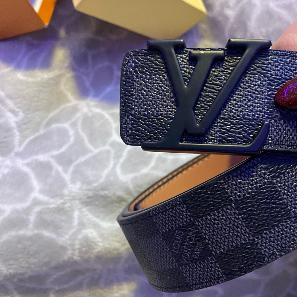 Louis Vuitton Black and Gray Men's Belt